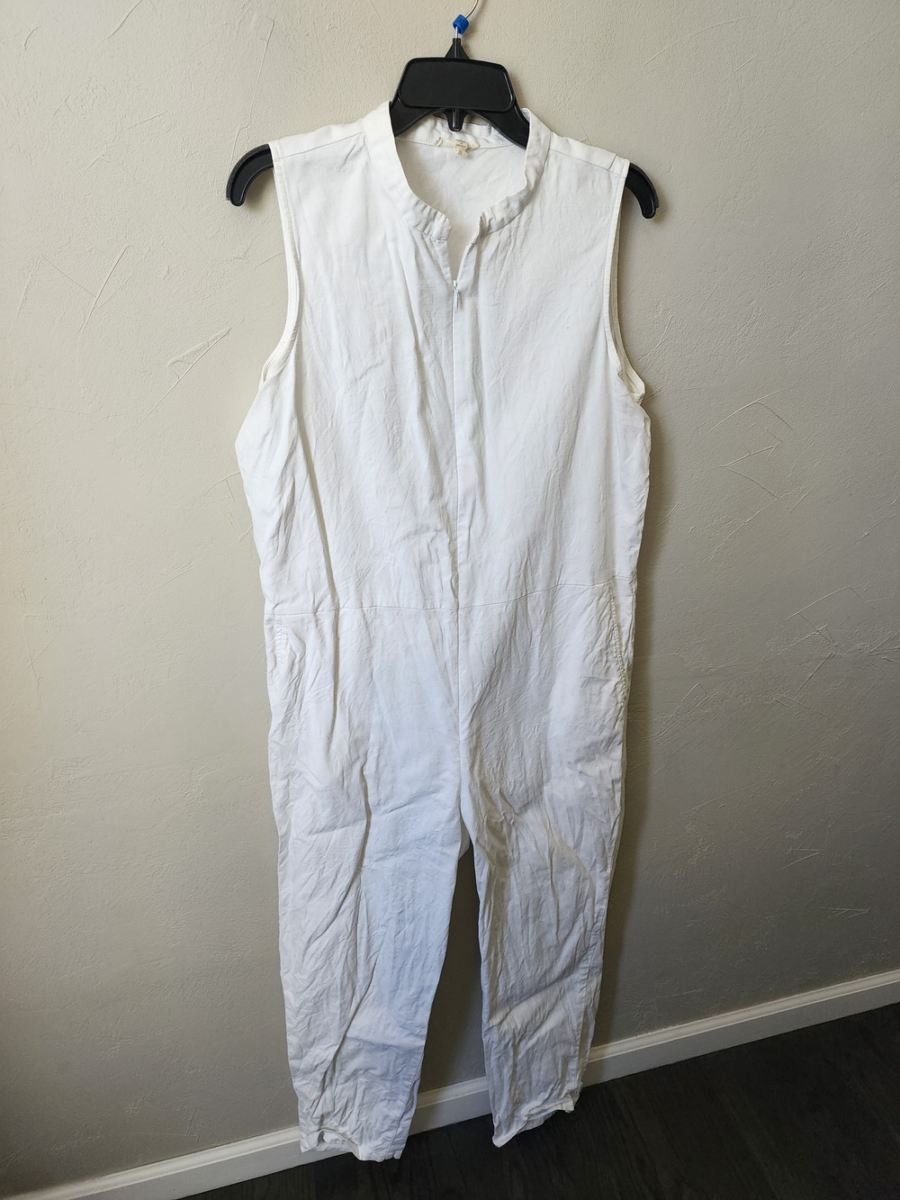 Eileen Fisher White Sleeveless Jumpsuit Size Medium